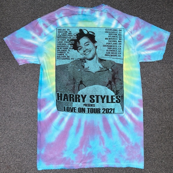 Harry Styles Love On 2021 Tour Tie-dye T-Shirt Small - Picture 3 of 4